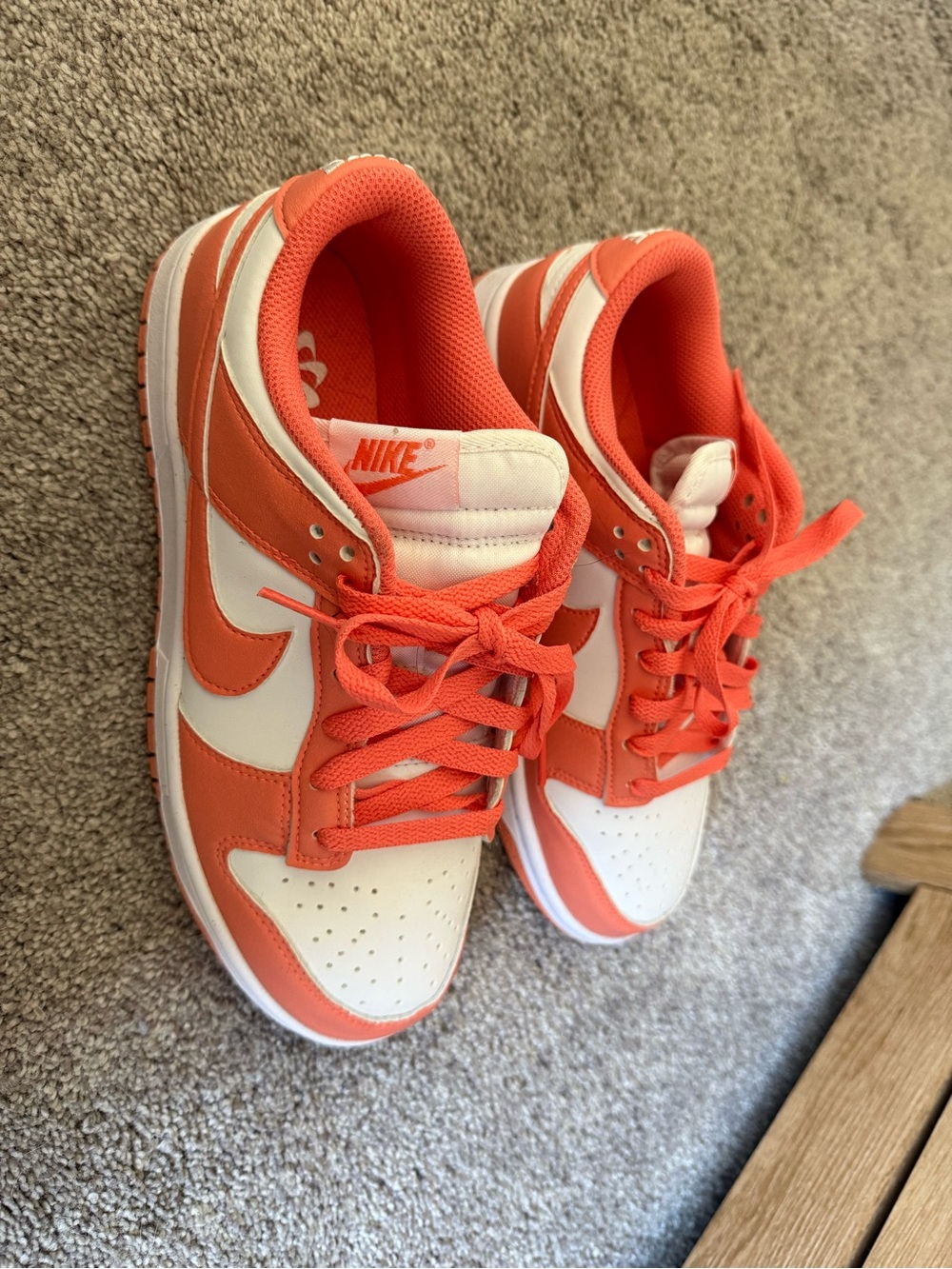 Nike Low-Top Sneakers in White and Coral Orange
